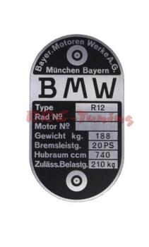 Type plate BMW R12 2-carburetor